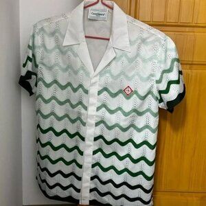 Casablanca Green Wave Crochet Shirt